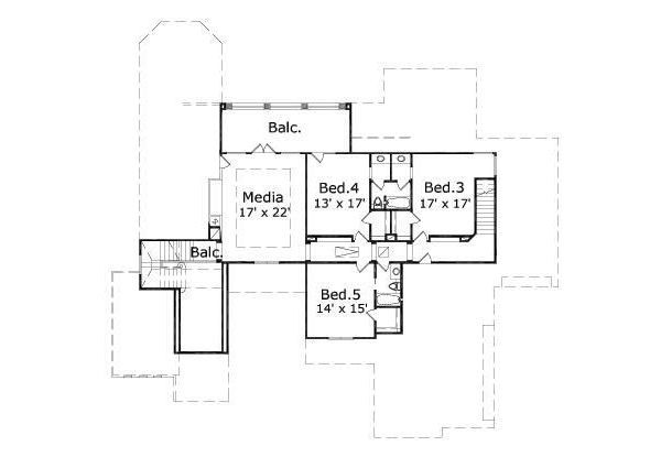 European Floor Plan - Upper Floor Plan #411-543