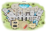 Beach Style House Plan - 4 Beds 5.5 Baths 5093 Sq/Ft Plan #548-31 