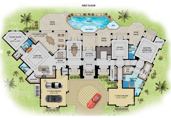 Beach Floor Plan - Main Floor Plan #548-31