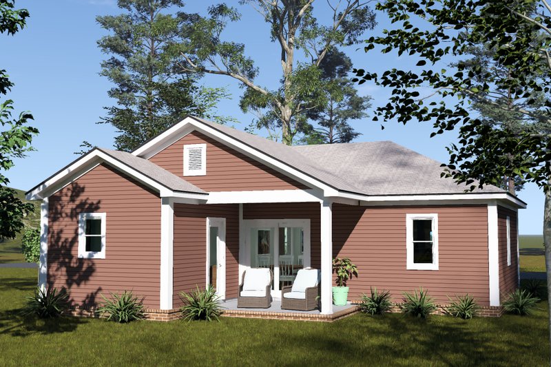 Architectural House Design - Exterior - Rear Elevation for Cottage House Plan #513-2456 - 2 bed, 2 bath