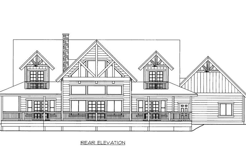 House Blueprint - Exterior - Rear Elevation for Craftsman House Plan #117-959 - 3 bed, 2.5 bath