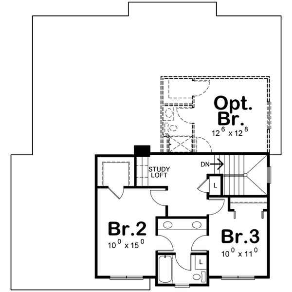 Craftsman Floor Plan - Upper Floor Plan #20-2154