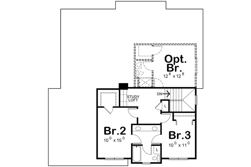 Dream House Plan - Floor Plan - Upper Floor for Craftsman House Plan #20-2154 - 3 bed, 2.5 bath