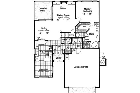 Floor Plan - Main Floor for Mediterranean House Plan #417-163 - 4 bed, 2.5 bath