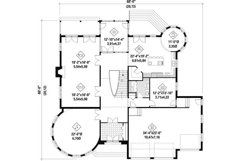 Dream House Plan - Floor Plan - Main Floor for European House Plan #25-4690 - 5 bed, 3 bath