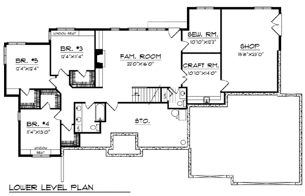 European Floor Plan - Lower Floor Plan #70-791