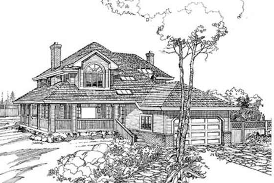 Exterior - Front Elevation for Traditional House Plan #47-156 - 3 bed, 2.5 bath
