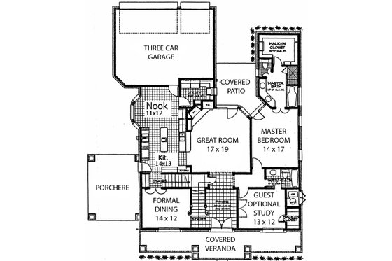 Floor Plan - Main Floor for Colonial House Plan #310-703 - 4 bed, 4 bath