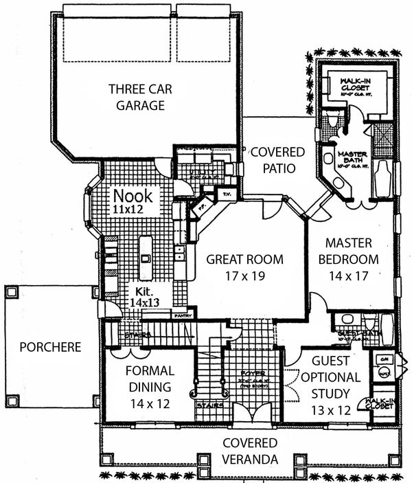 Home Plan - Colonial Floor Plan - Main Floor Plan #310-703