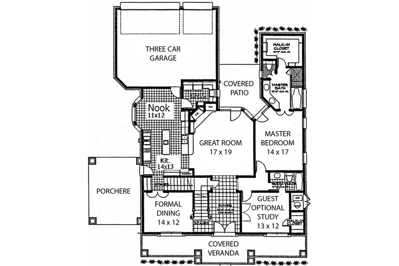 Colonial Style House Plan - 4 Beds 4 Baths 2690 Sq/Ft Plan #310-703 ...