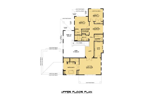 Floor Plan - Upper Floor for Contemporary House Plan #1066-117 - 6 bed, 4.5 bath