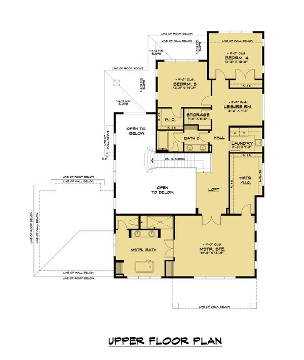 Architectural House Design - Contemporary Floor Plan - Upper Floor Plan #1066-117