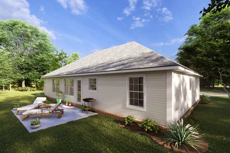 Architectural House Design - Exterior - Rear Elevation for Cottage House Plan #513-2055 - 3 bed, 2 bath