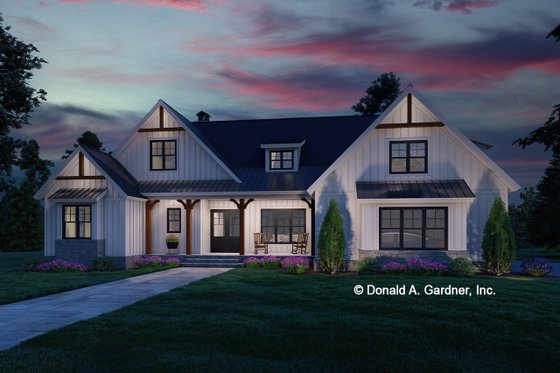 Exterior - Front Elevation 3 for Farmhouse House Plan #929-1146 - 3 bed, 2.5 bath