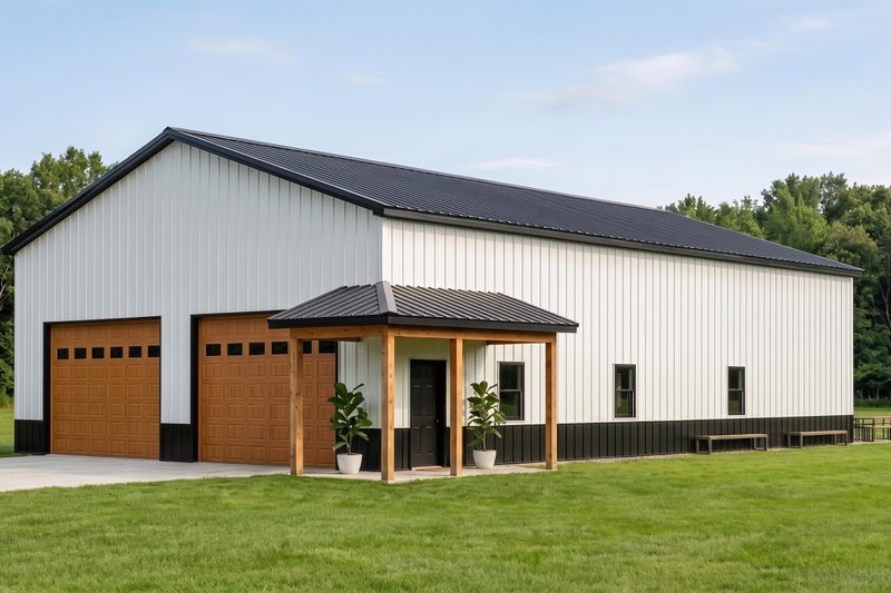 Home Plan - Exterior - Front Elevation 2 for Barndominium House Plan #1064-466 - 1 bed, 1 bath