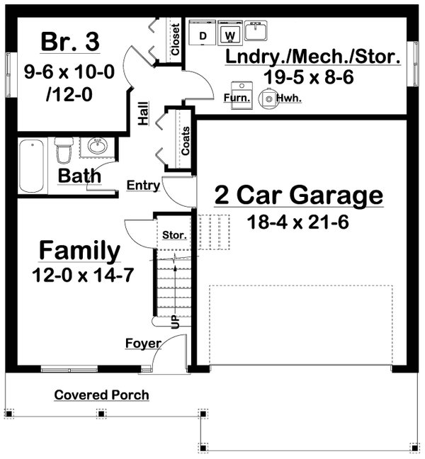 Farmhouse Floor Plan - Lower Floor Plan #126-253