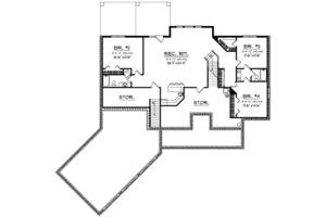 Floor Plan - Lower Floor for Traditional House Plan #70-640 - 4 bed, 4.5 bath