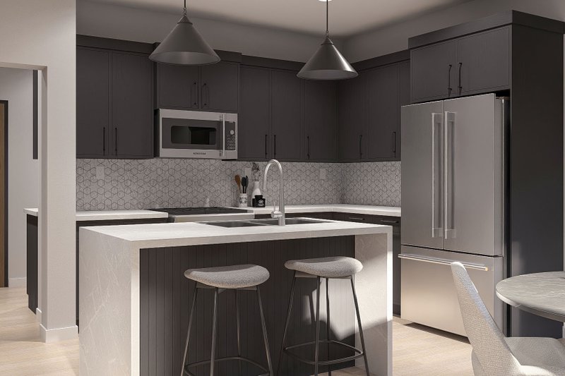 House Blueprint - Interior - Kitchen for Modern House Plan #455-785 - 3 bed, 2.5 bath