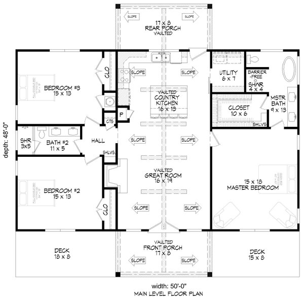 Dream House Plan - Country Floor Plan - Main Floor Plan #932-1332
