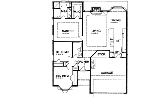 Floor Plan - Main Floor for Colonial House Plan #15-101 - 3 bed, 2 bath