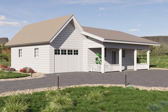 Exterior - Front Elevation 3 for Farmhouse House Plan #1106-169 - 1 bed, 1 bath