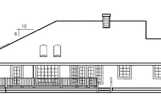 Exterior - Rear Elevation for Country House Plan #60-644 - 3 bed, 2.5 bath