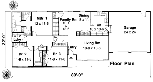 Ranch Floor Plan - Main Floor Plan #312-353
