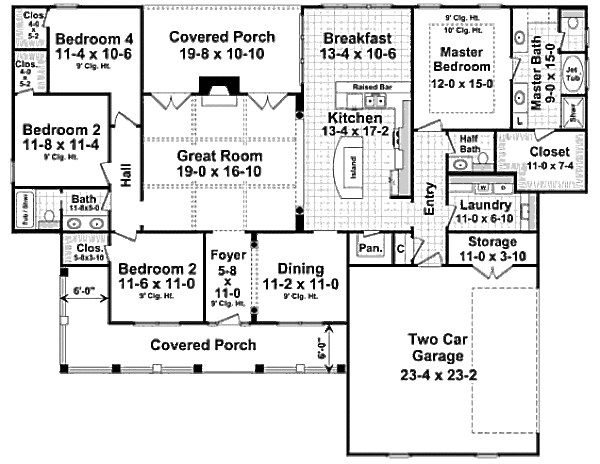 Home Plan - Country Floor Plan - Main Floor Plan #21-304