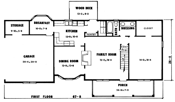 Country Floor Plan - Main Floor Plan #10-233