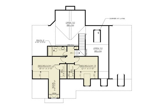 Floor Plan - Upper Floor for Craftsman House Plan #119-446 - 3 bed, 2.5 bath
