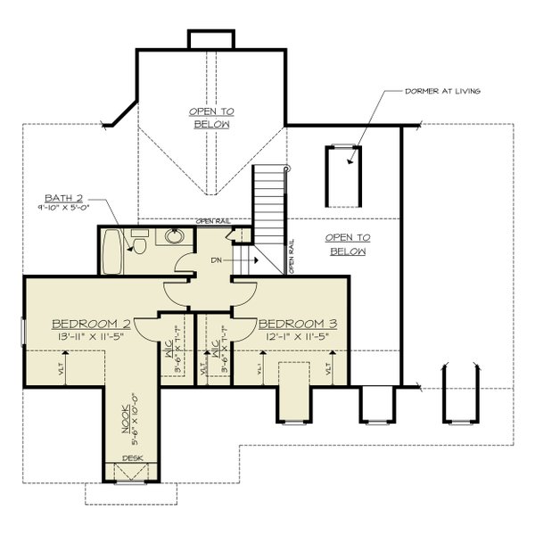 Architectural House Design - Craftsman Floor Plan - Upper Floor Plan #119-446