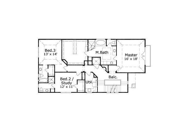 European Floor Plan - Upper Floor Plan #411-650