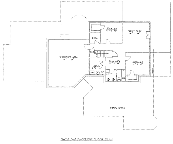 Architectural House Design - Modern Floor Plan - Lower Floor Plan #117-468
