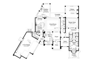 Floor Plan - Main Floor for Contemporary House Plan #930-20 - 3 bed, 4 bath