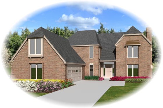 Exterior - Front Elevation for European House Plan #81-13903 - 3 bed, 2.5 bath