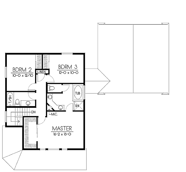 Farmhouse Floor Plan - Upper Floor Plan #100-469
