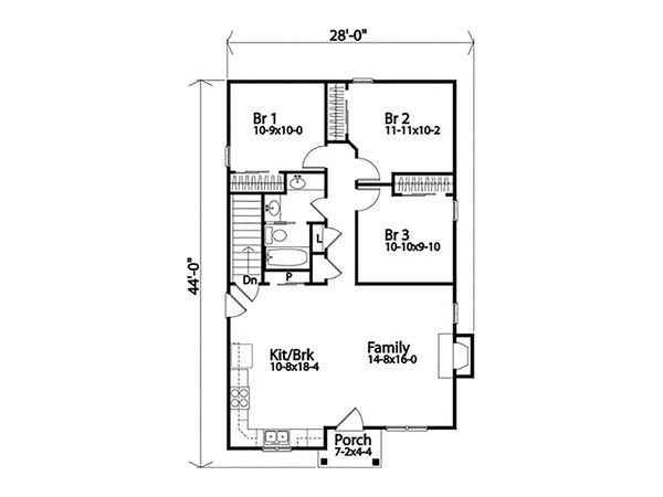 House Plan Design - Ranch Floor Plan - Main Floor Plan #22-613
