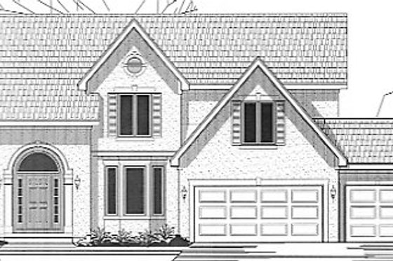 Exterior - Front Elevation for European House Plan #67-729 - 4 bed, 2 bath