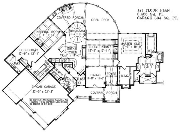 House Blueprint - Craftsman Floor Plan - Main Floor Plan #54-516