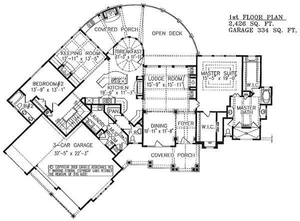 Home Plan - Craftsman Floor Plan - Main Floor Plan #54-516