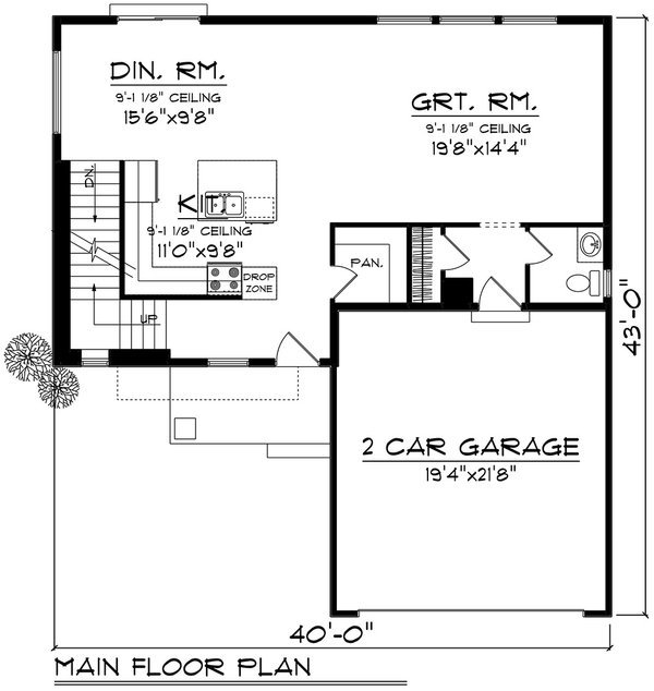 Modern Floor Plan - Main Floor Plan #70-1509