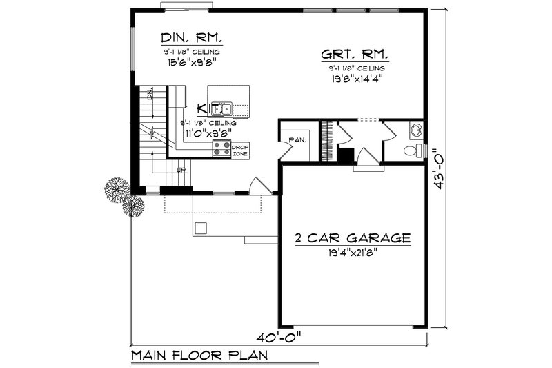Dream House Plan - Floor Plan - Main Floor for Modern House Plan #70-1509 - 3 bed, 2.5 bath