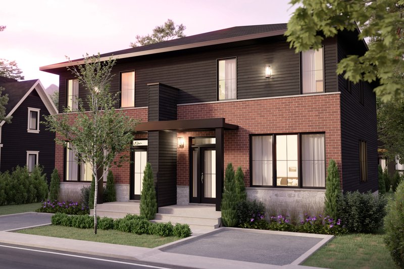 House Blueprint - Modern Exterior - Front Elevation Plan #23-2855