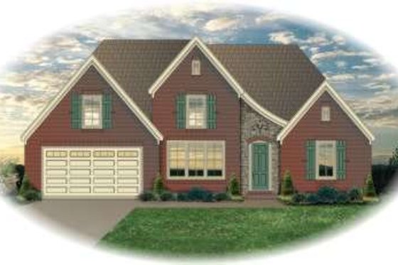 Exterior - Front Elevation for European House Plan #81-1436 - 3 bed, 2.5 bath