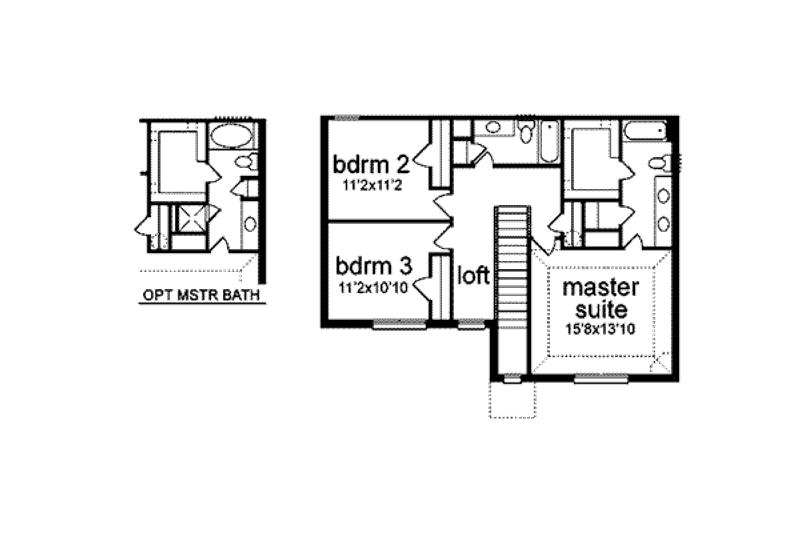 House Plan Design - Floor Plan - Upper Floor for Traditional House Plan #84-116 - 3 bed, 2.5 bath