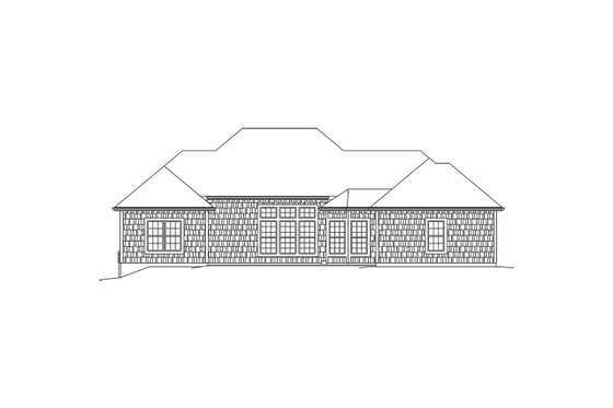 Exterior - Rear Elevation for Craftsman House Plan #57-652 - 4 bed, 2.5 bath