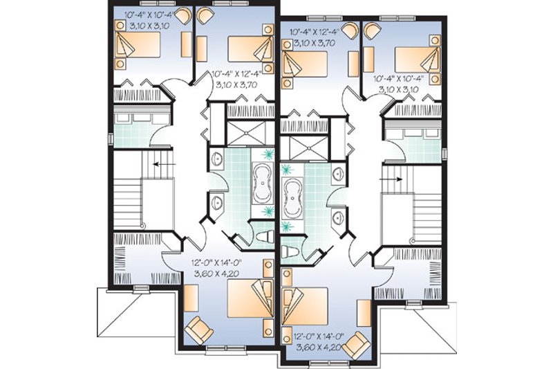Home Plan - Floor Plan - Upper Floor for European House Plan #23-2171 - 3 bed, 1.5 bath