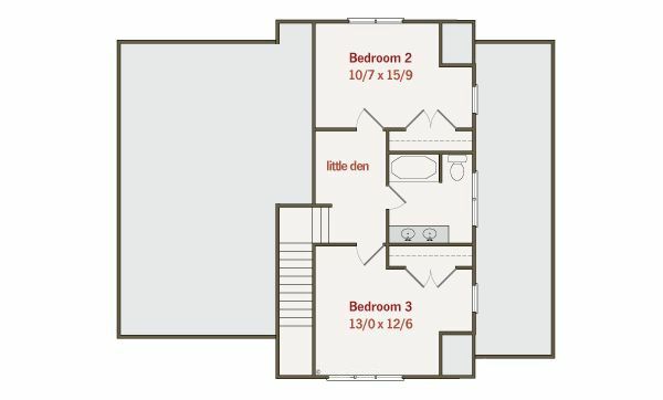 Farmhouse Floor Plan - Upper Floor Plan #461-23