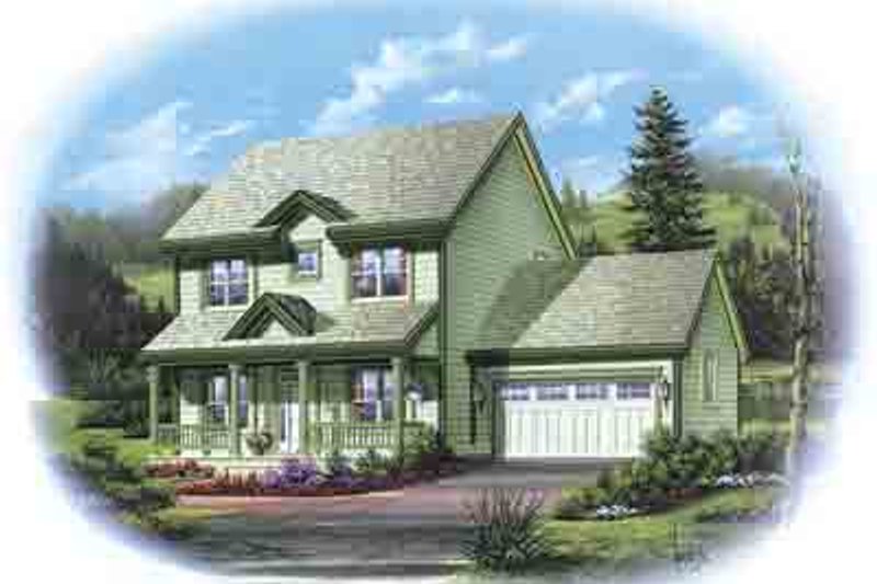 House Blueprint - Country Exterior - Front Elevation Plan #48-201