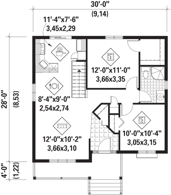 Country Floor Plan - Main Floor Plan #25-4451
